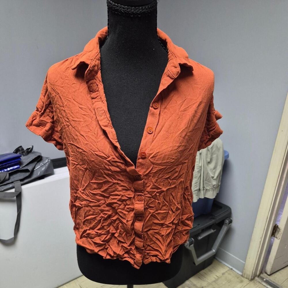 Urban outfitters orange button up